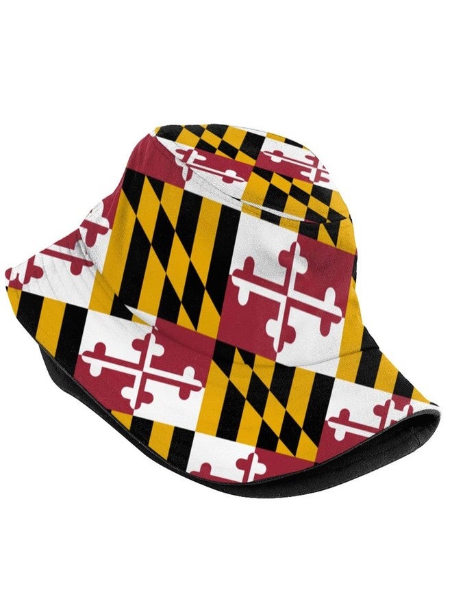 ASYG Cute Maryland State Flag Bucket Hat Fashion Fisherman Hat Sun Protection Hat for Summer Outdoor Traveling - Image 2